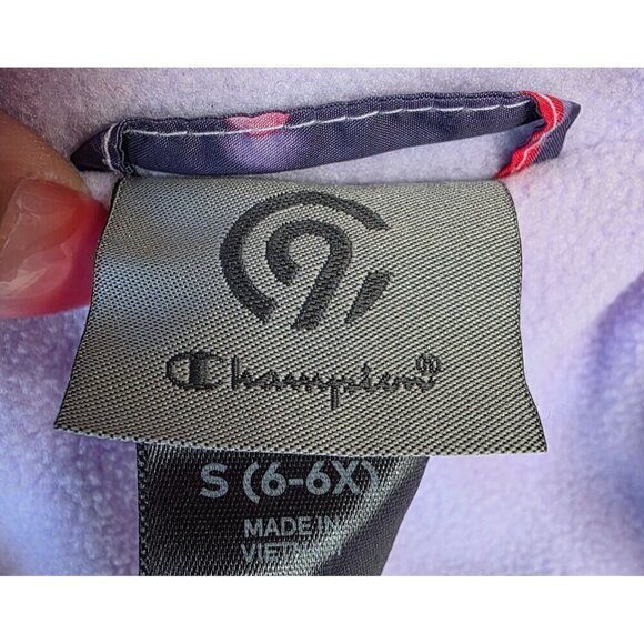 Girls Purple & Gray Hooded Winter Jacket With Polka Dot Lining Red Zippers & Fle - Picture 10 of 16